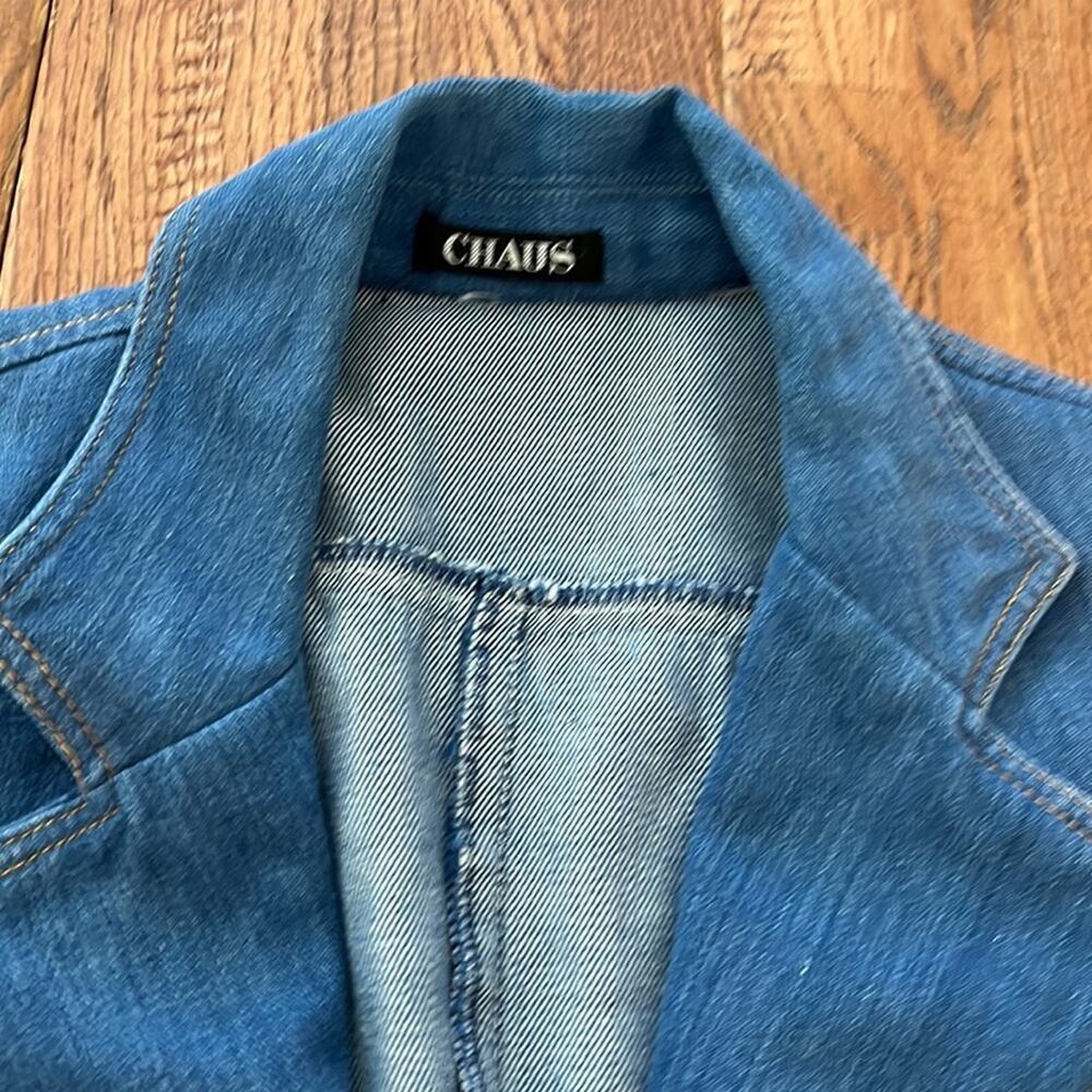 Vintage Denim Jean Blazer Joe Buttons-Chaus- Medium - Picture 3 of 6